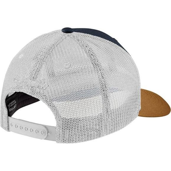 Men's Canvas Mesh Trucker Hat Snapback Cap Adjustable High Profile Hat - Picture 2 of 3